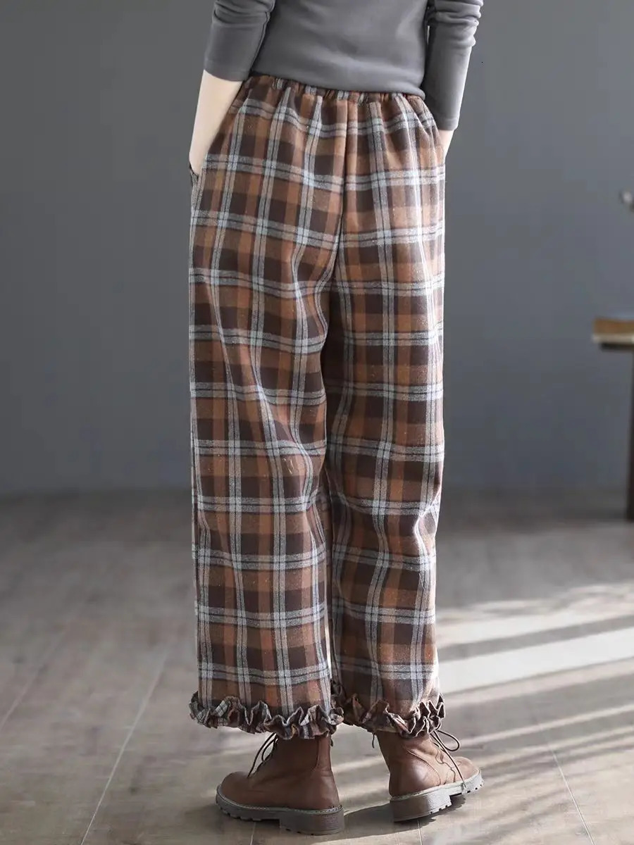 shopping center extracts retro ear fungus lace flat leg womens covered meat and displays nine point weight casual pants Z260314