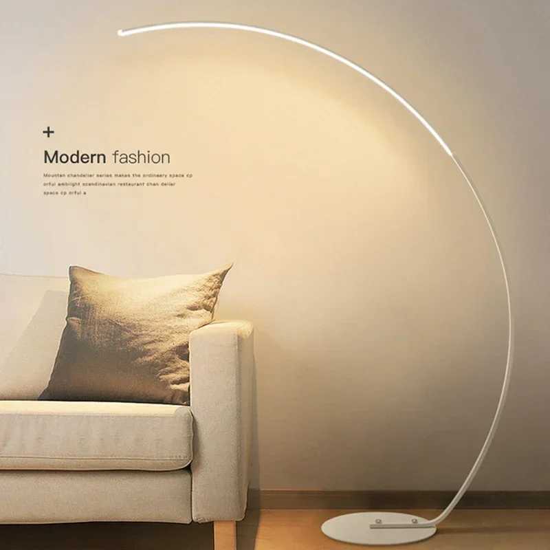 Modern LED Art Floor Lamps Home Indoor Living Room Black White Floor Lights Dimmable Remote RGB Bedroom Foyer Decor Corner Light M251119