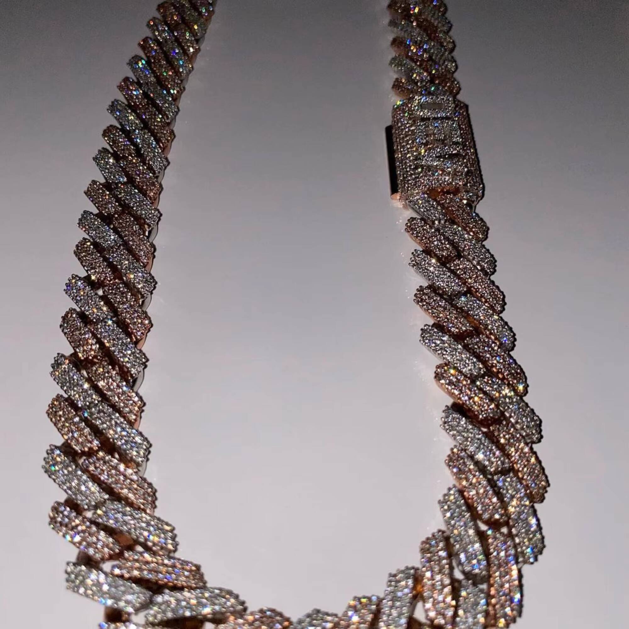 Best Selling 16mm Iced Hip Hop Cuban Chain D Color VVS Moissanite Brilliant Cut Gold Plated 925 Sterling Silver High Quality