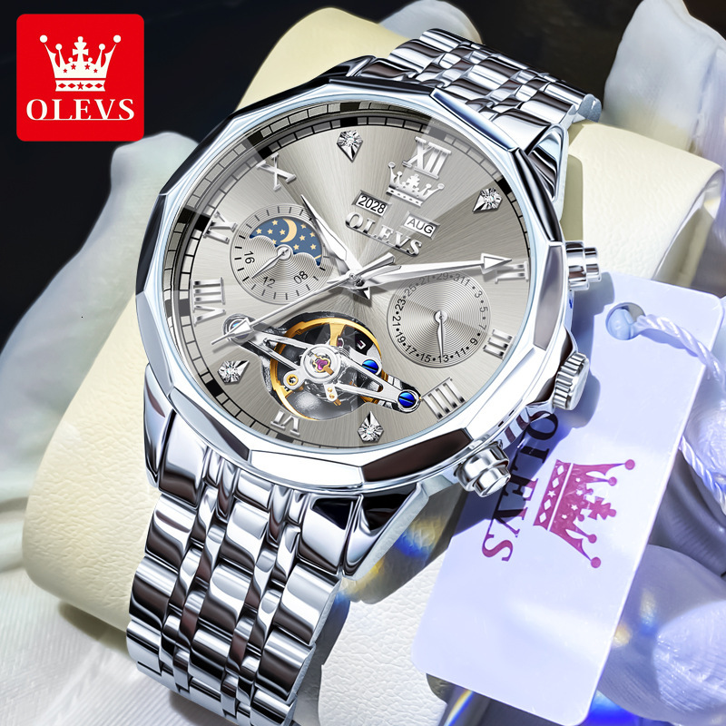 OLEVS Designer Celebrity Endorsed Watches Multi Functional Skeleton Best-selling Luminous Mechanical Watches Watches Men's Watches Free Shipping 
