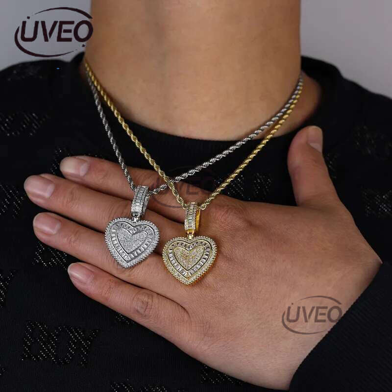 2025 New Fashion Lover Bg 5A Cz Heart Pendant Necklace Iced Out Cubic Zirconia Charm Hip Hop Jewelry for Girls Women Gift