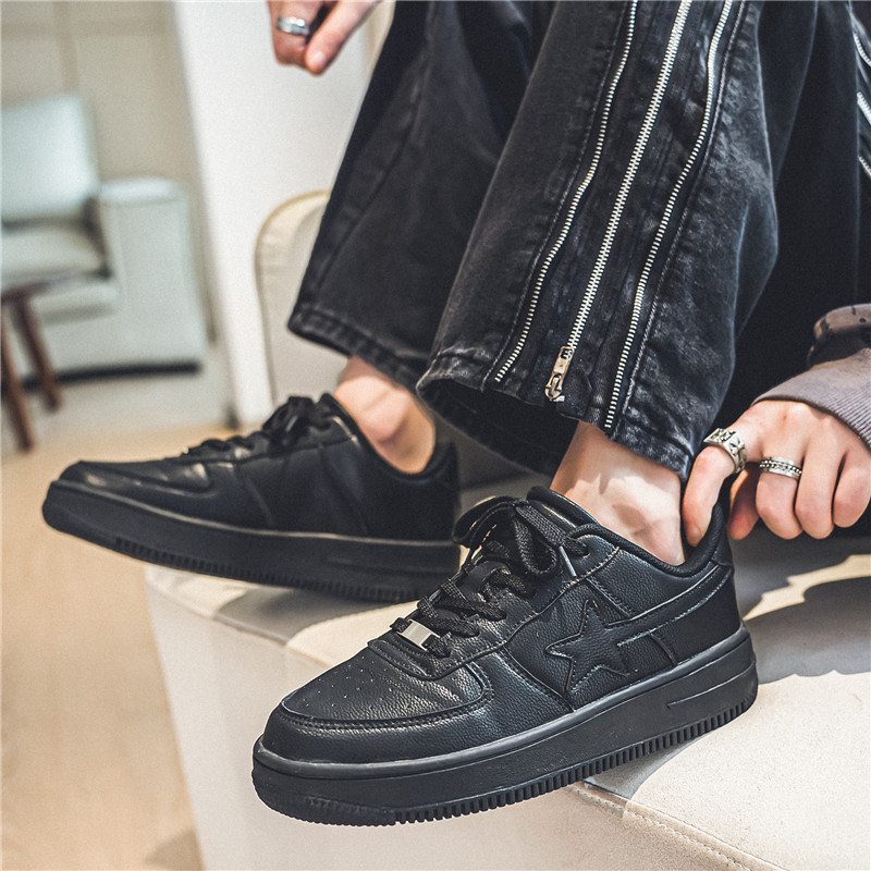 King size South men's hot sale retro style star board shoes lightweight low-top platform versatile comfortable casual shoes2025