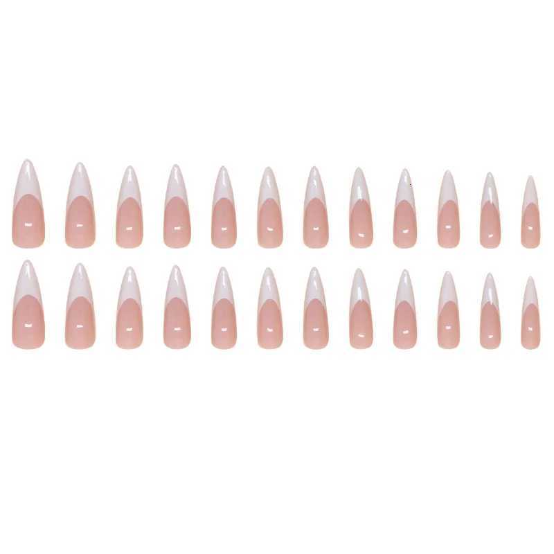 24 pieces of French minimalist short nails pressed nails fashionable womens wearing nails including 1 jelly and 1 nail fileT251118T251119