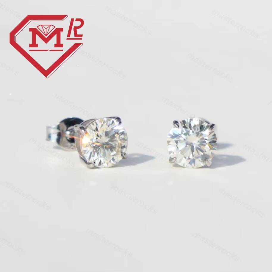 Factory Wholesale Earrings Iced Out Elegant Design 925 SilverHiphop Jewelry Moissanite Earrings