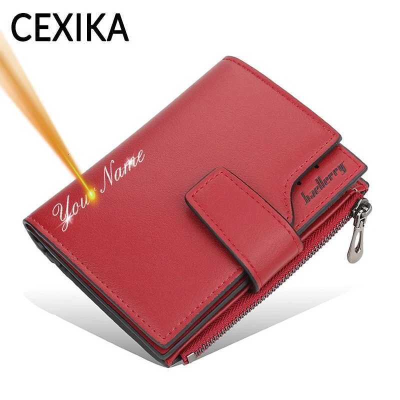 Customized Name Short PU Leather Wallets Womens High Quality Zipper Card Holder Purse Mothers Day Gift Valentines Day GiftsT251119