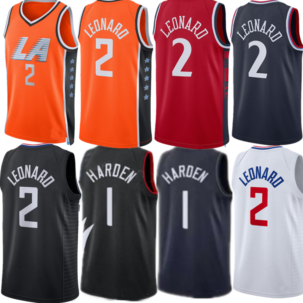Custom James Harden Kawhi Leonard Basketball Jerseys Chris Paul Ivica Zubac Collins Clipper Norman Powell Batum Dunn Brook Lopez Jersey