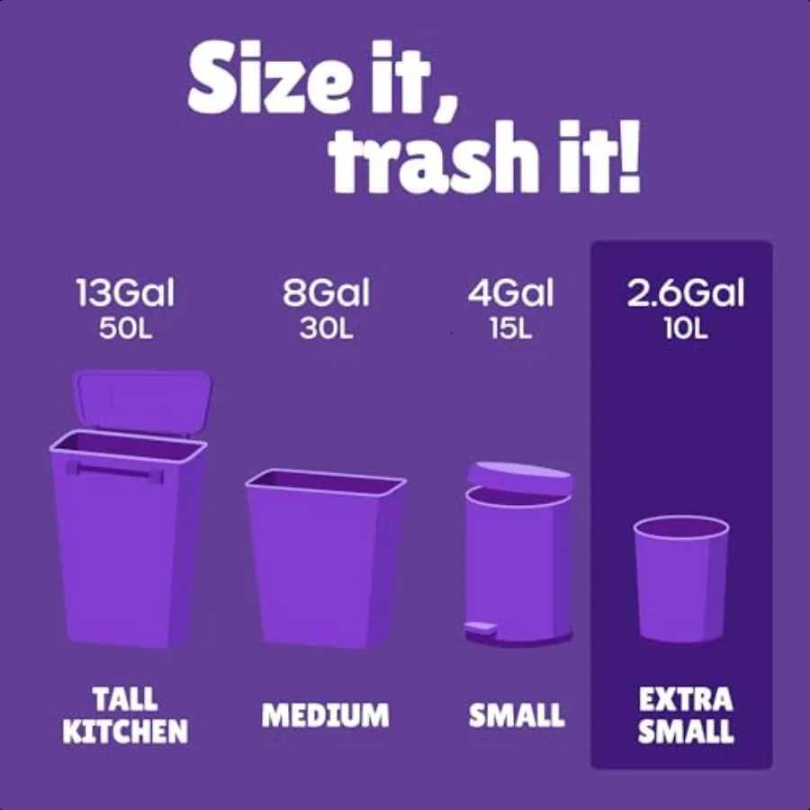 Small Bathroom Trash Bags 26 Gallon Colored Garbage 250 Bags 10 Liter Unscented Waste Can Liners Wastebasket Liner For Home Of C251119