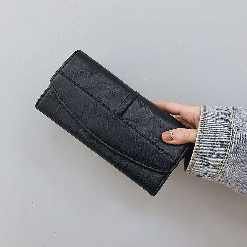 New long three fold multi card slot banknote wallet unisex large capacity wallet