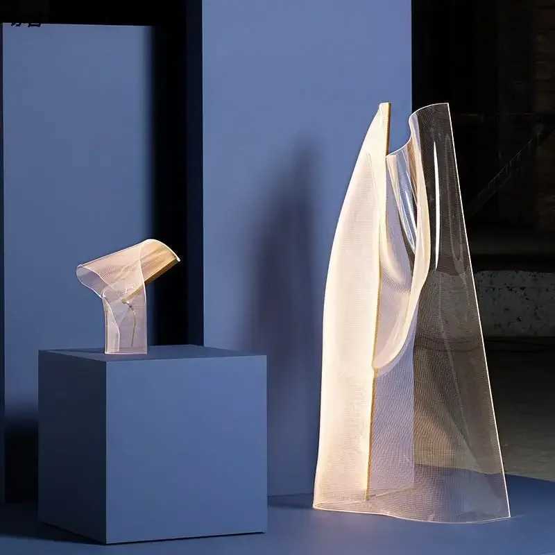 Nordic Acrylic Led Floor Lamp Ins Art Atmosphere Stand Lamp Postmodern Design Sense Led Light Guide Sofa Side Floor Lights M251119