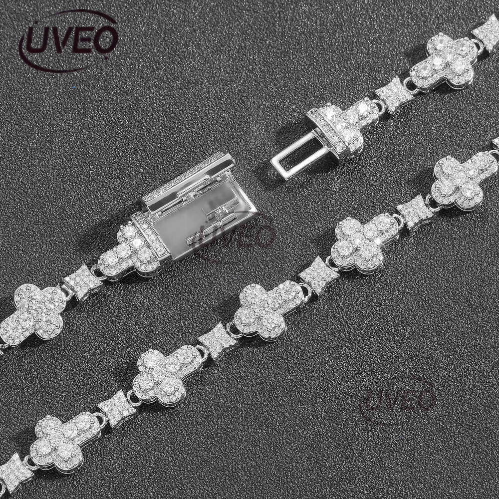 Luxury hip hop jewelry 10mm cross all stone ice out VVS Moissanite necklace for men and women Free delivery