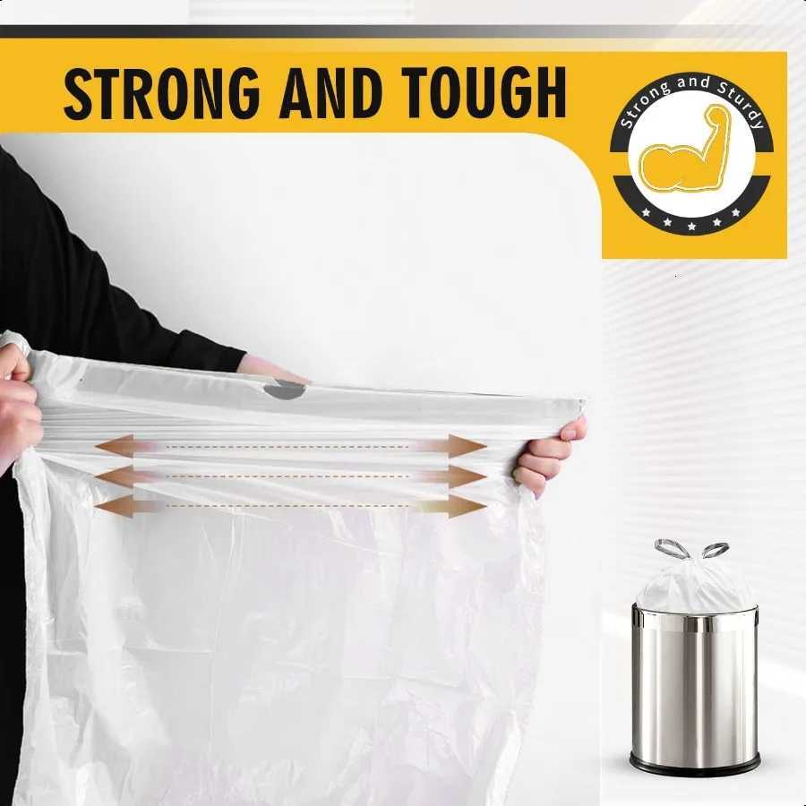 4 Gallon Trash Bags Drawstring White Small Garbage Bags for Bathroom Unscented 15 Liter Plastic Wastebasket Liners 62 Count C251119