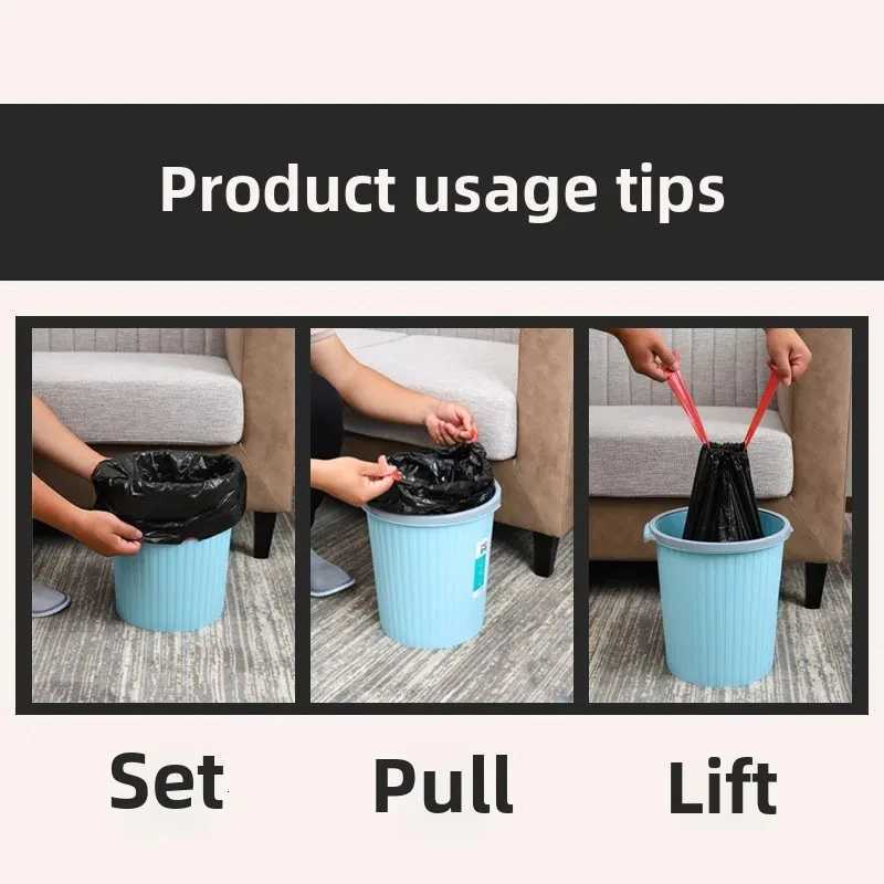 45x50cm Scented Drawstring Trash Bags - Thickened Large Fragrant Garbage BagswithHandles 4 Scents Rose/Lavender/Lemon/Vanilla C2511191