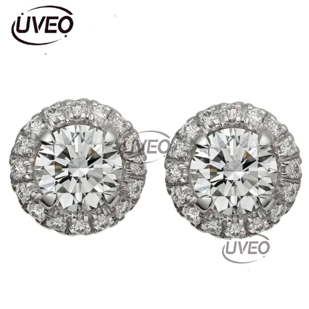 Classic Sterg Sier Stud 4mm Round Simulated Dia Earrings for Women Men Jewelry