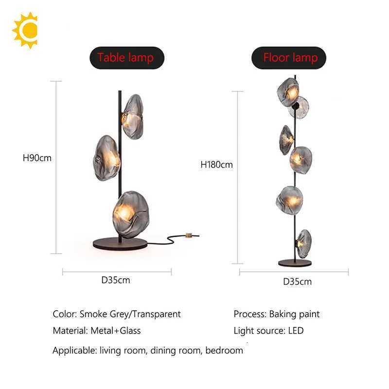 Cloud Glass Shade Floor Lamp Artistic Corner Decor Standing Lights Black Cold LED Lighting Fixture for Bedside Living Room Hotel M251119