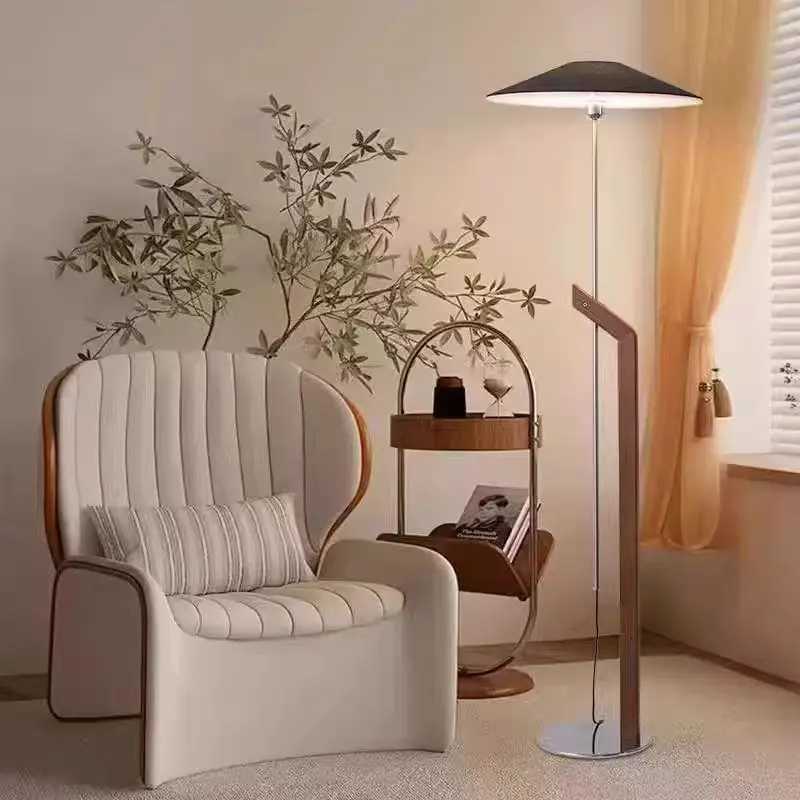Mid - Century Floor Lamp Hanging Umbrella Style Living Room Beside Sofa Wabi - Sabi Style Bedroom Height Adjustable Floor Lamp M251119