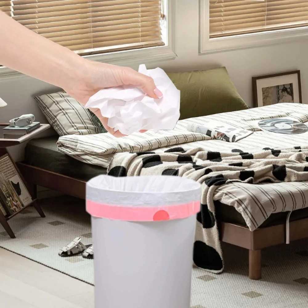 13 Gallon Trash Bags Drawstring Pack of 28 Garbage Bags for Kitchen and Home Use 63x70cm Size 12g/pcs Unscented White C251119