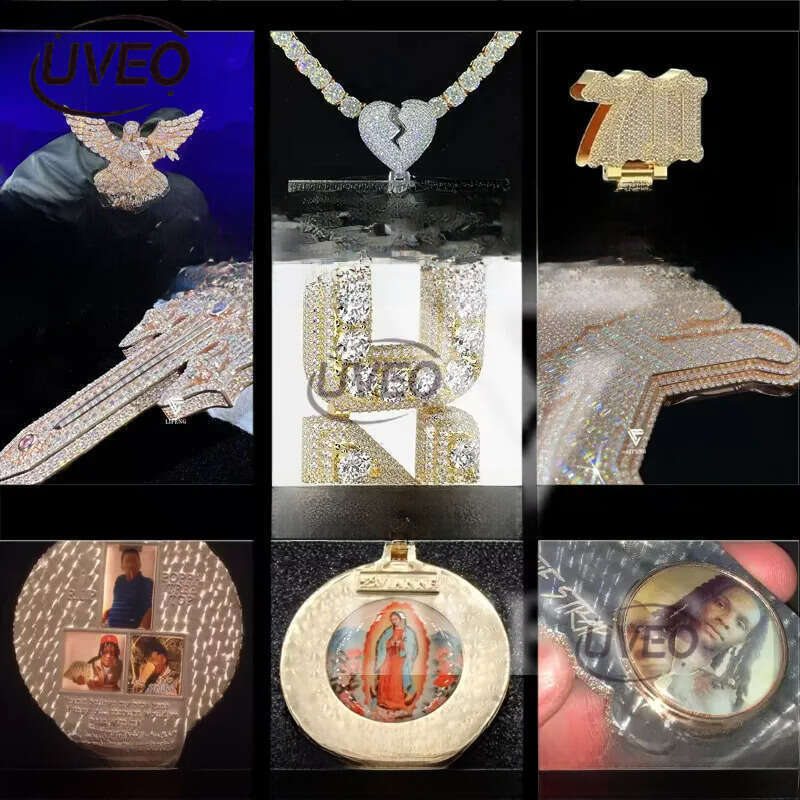 Fine Jewelry Custom Iced Out VVS Moissanite Dia Hip Hop Gold Plated Sterg Sier Letter Pendant Men