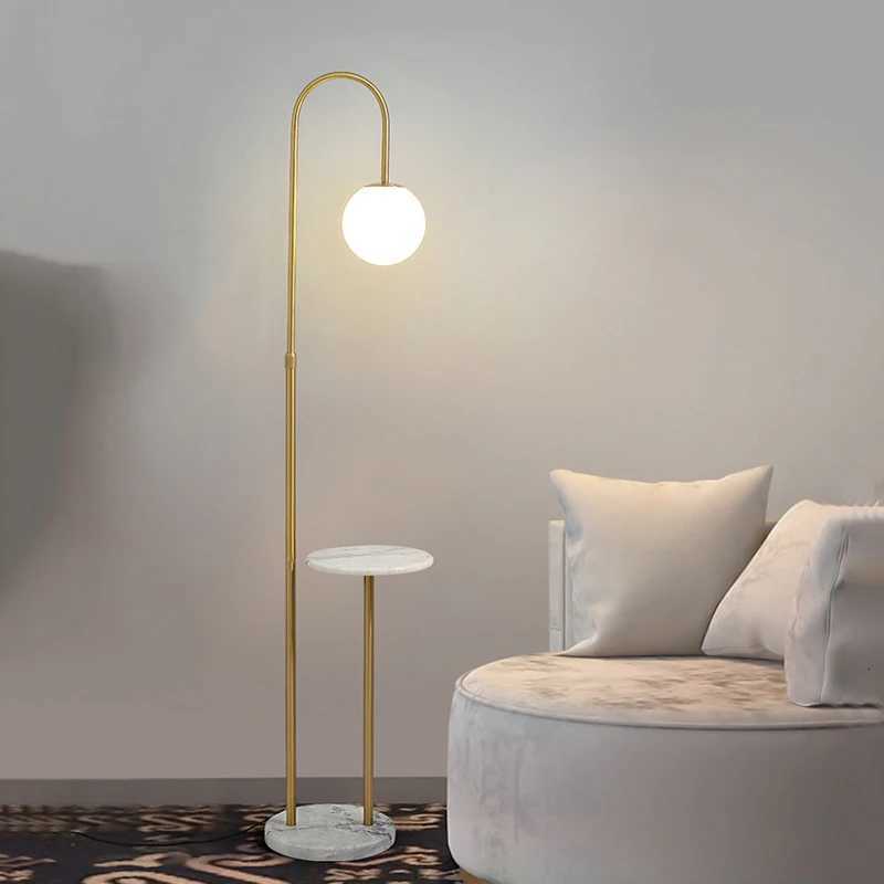 Nordic LED Floor Lamp Wireless Charge Standing Lamp with Table Art Decor Marble Floor Lamps for Living Room Bedroom Floor Lights M251119