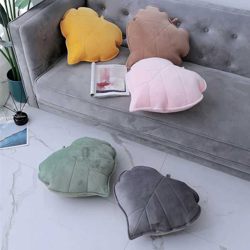 13/50cm Nordic Style 3D Leaves Soft Simulation Leaf Cushion Bedroom Back Cushion Child Bed Decor Anti-Collision M251119