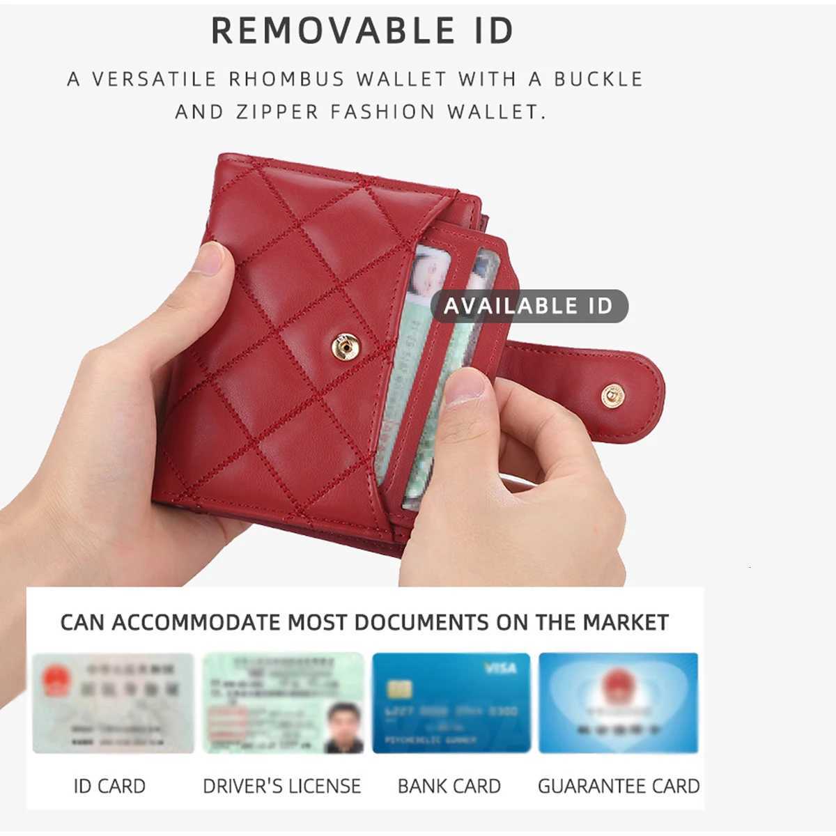 PU Fashion Womens Bear Short Wallet Buckle Cartoon Printed Wallet Multi Card Position Coin Purse Zipper Card HoldeT251119