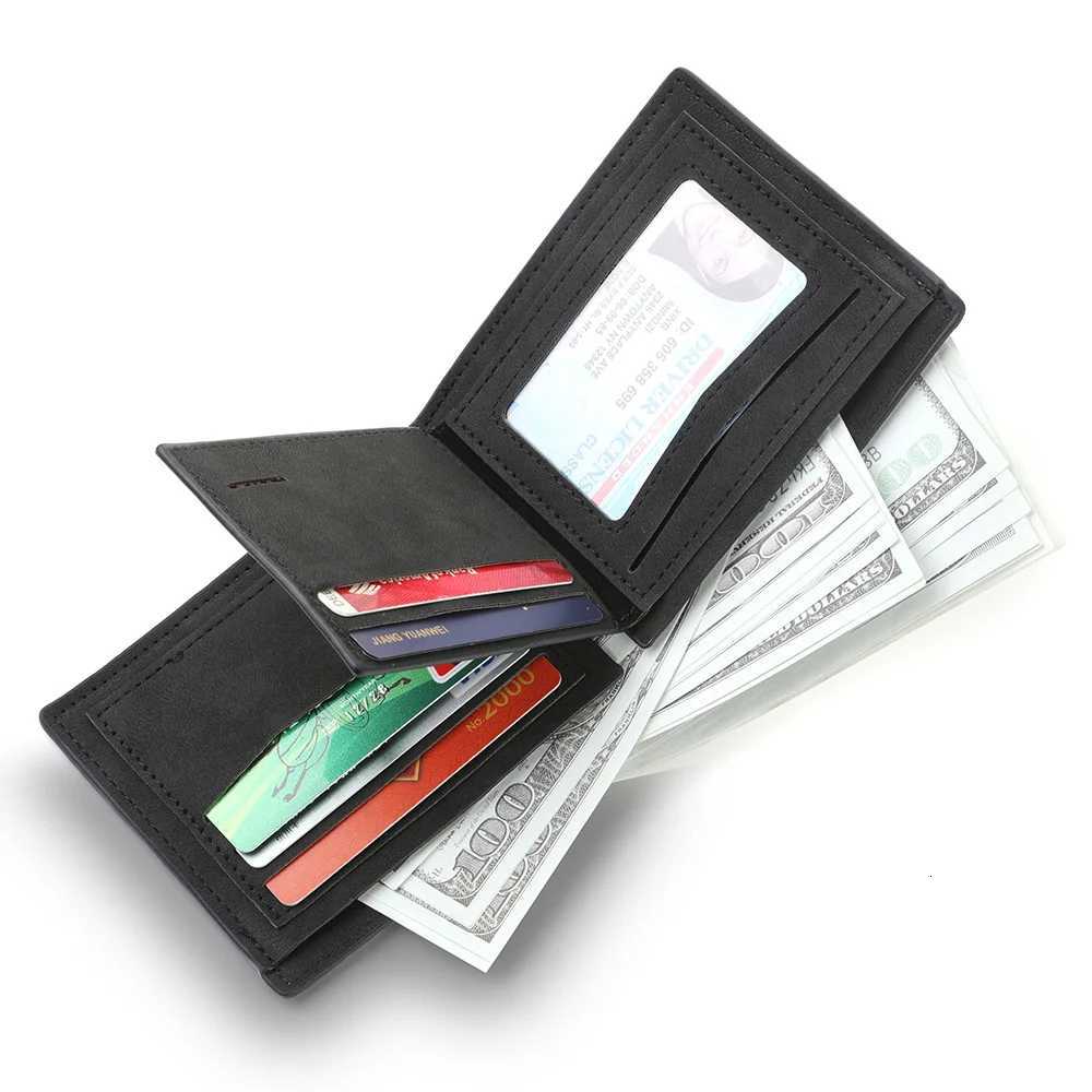 Fashionable Retro Short Wallet for Men Personalized PU Leather Design Compact Money HolderT251119