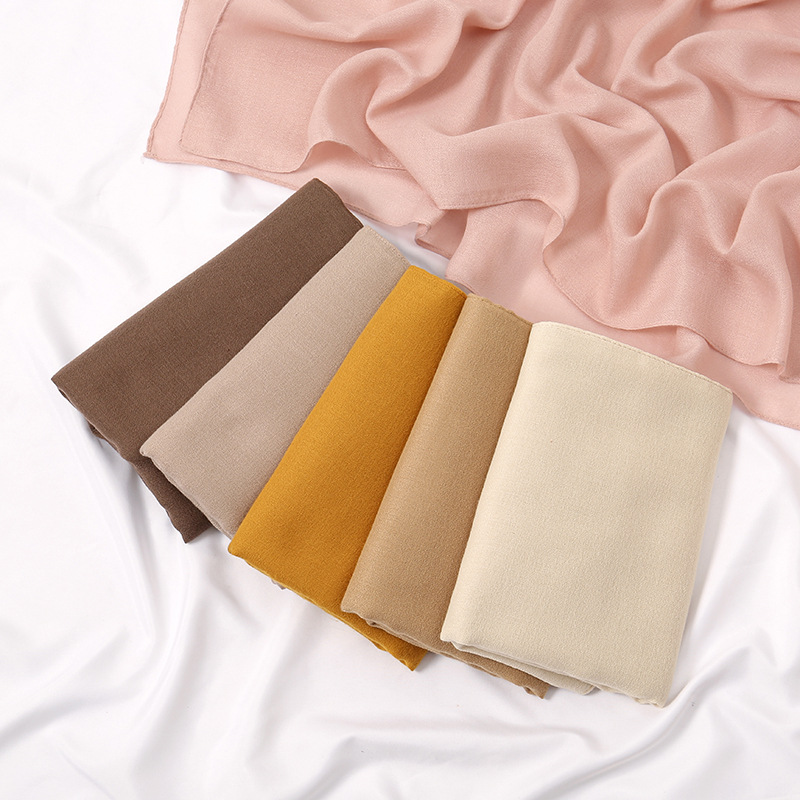 K446 2024 new hot sale retro solid color cotton and linen scarf thin sunscreen shawl headband decoration versatile women autumn