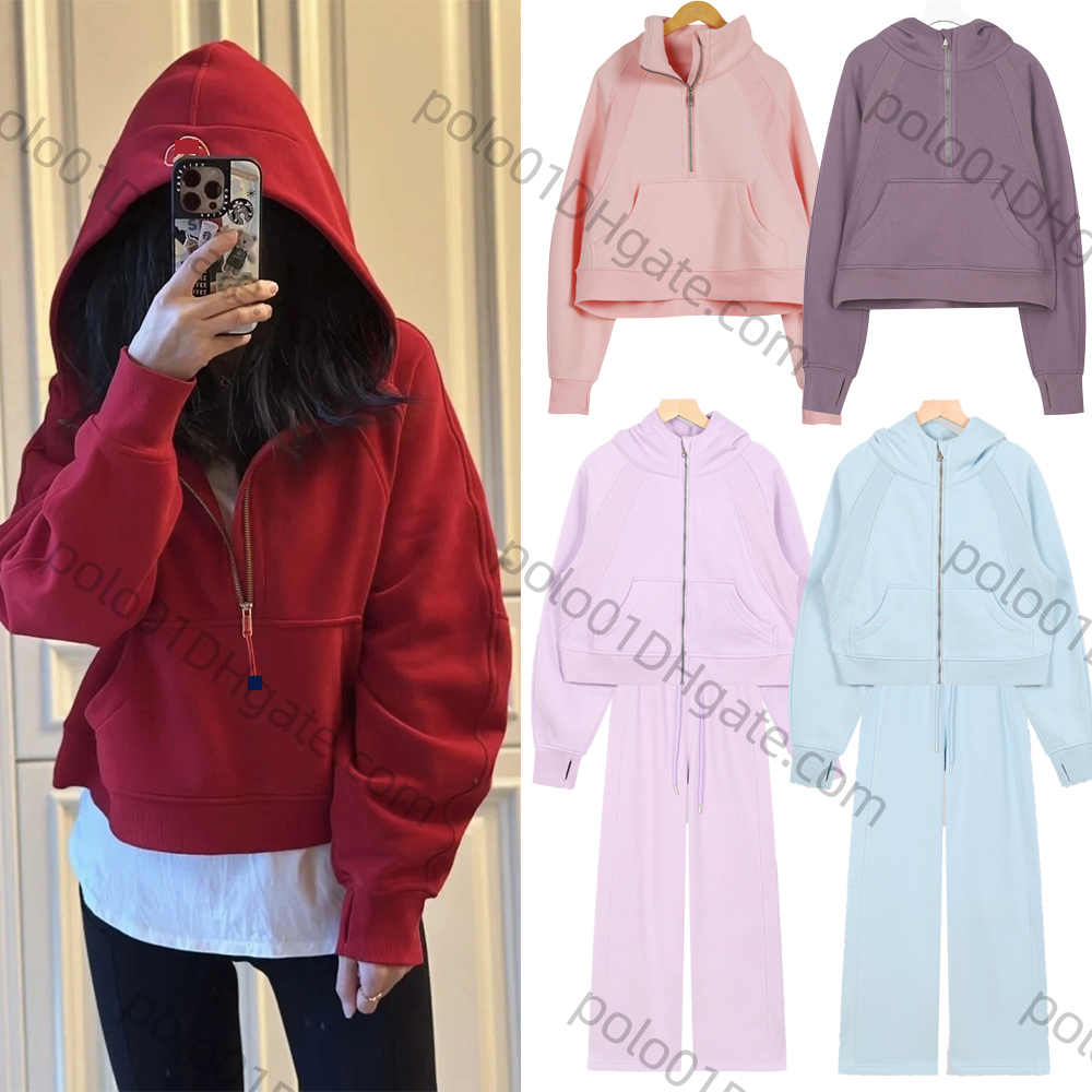 Women yoga jacket stand up collar half zipper hooded sweatshirt sportswear full zipper loose jacket long sleeved hooded sweatshirt running pants fitness yoga suit