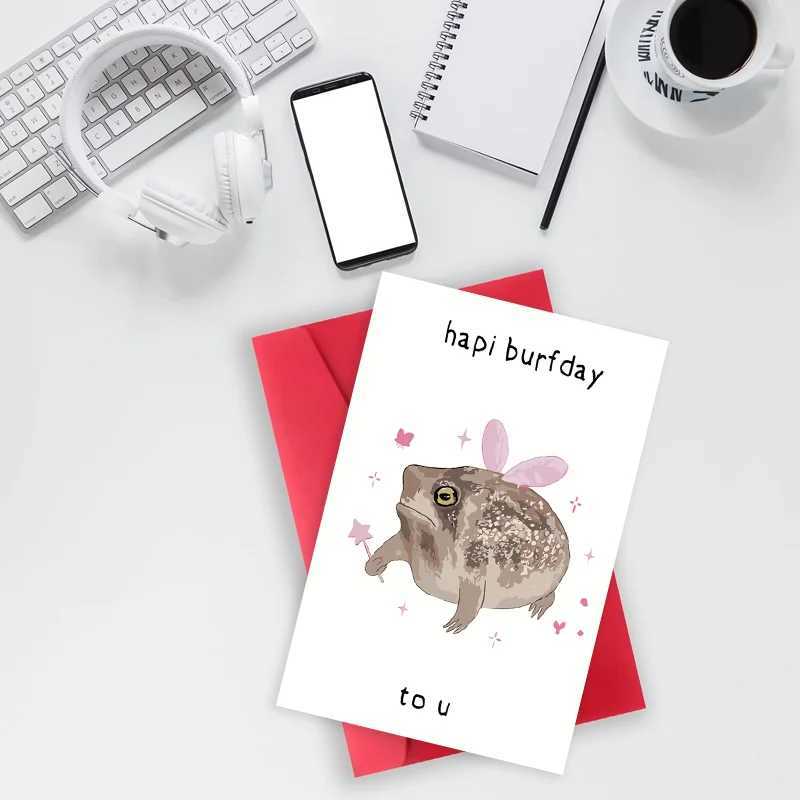 1 Funny Birthday Card Creative Greeting Card with Funny Frog Pictures A unique gift for family friends colleagues besties G251119