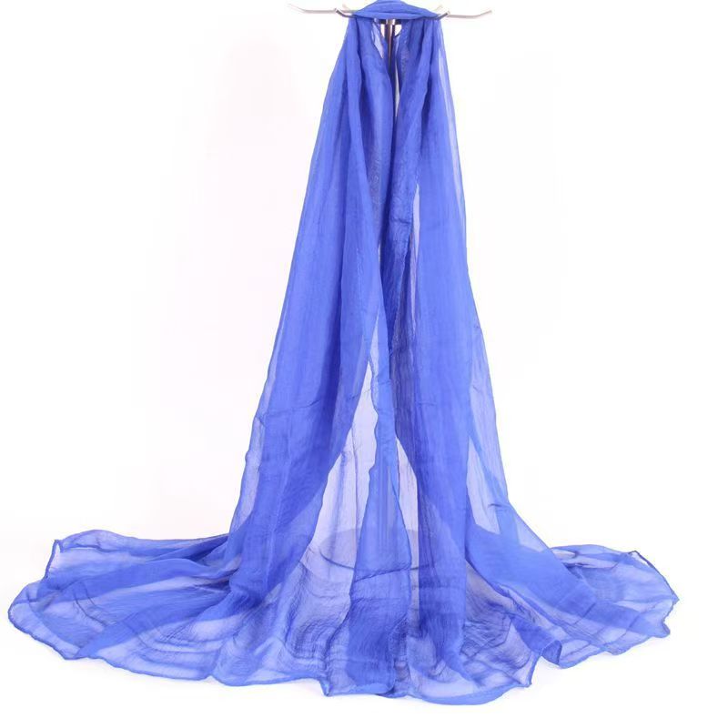 K845 Spring and summer gradient color silk scarf ladies scarf Georgette tulle scarf body training square dance dance silk scarf female