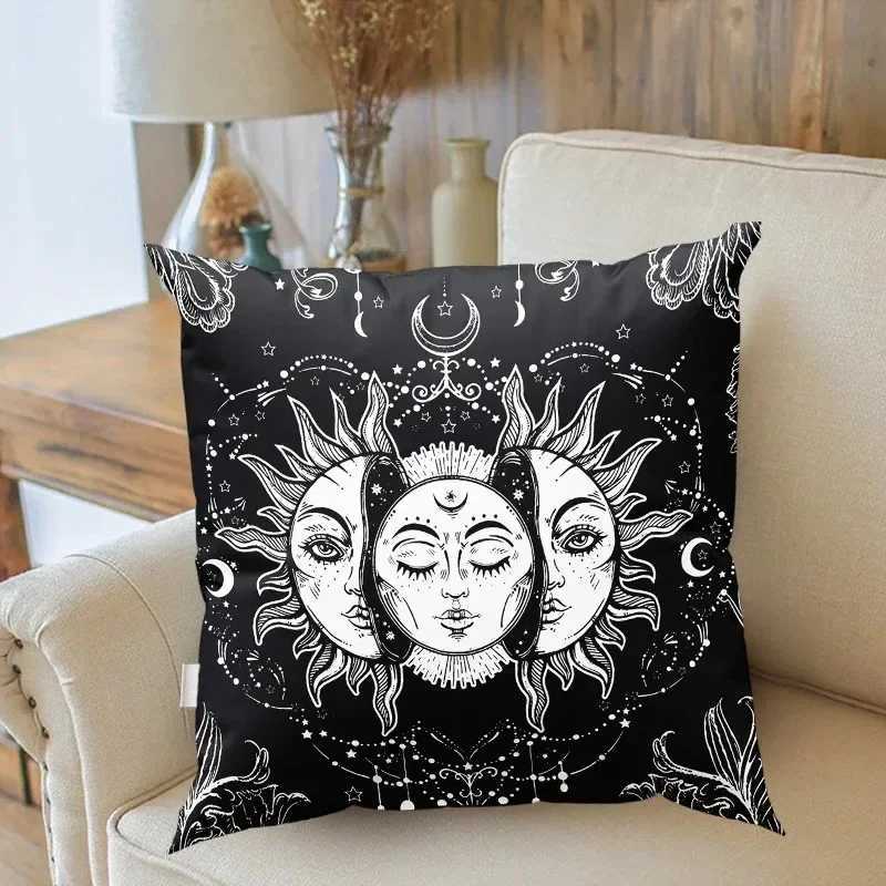 Mandala Throw s White Black Sun And Moon Cushion Cover Throw Cases Sofa Cushion Cover Tarot case Home DecorM251119