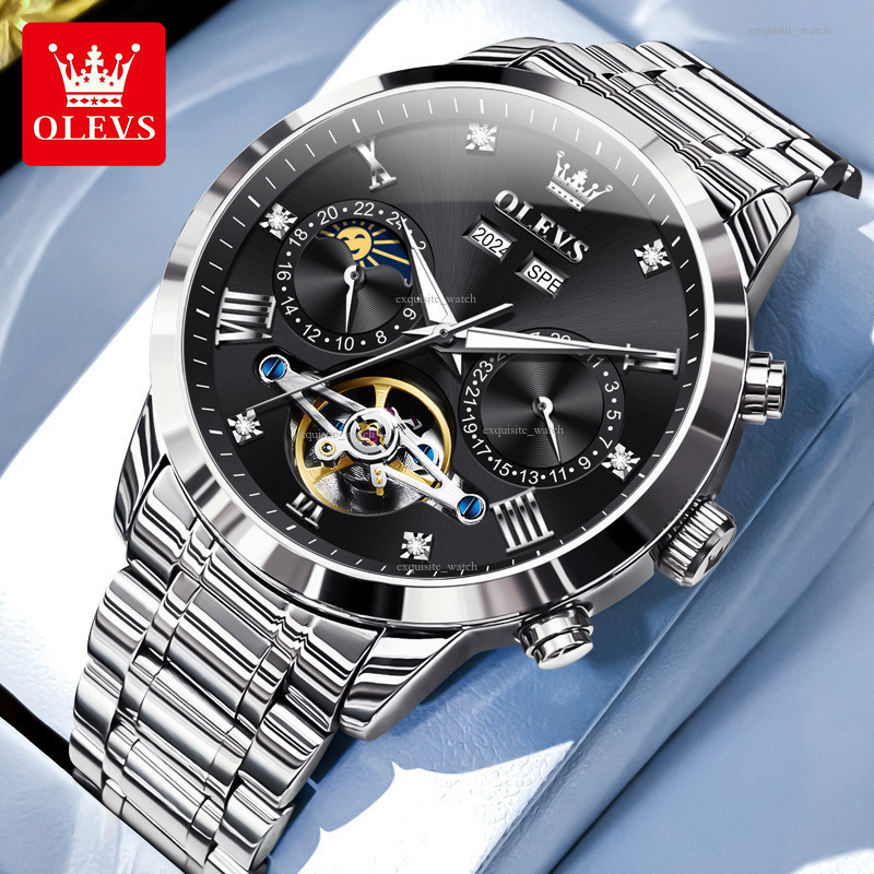 OLEVS Brand Designer Men's Watch New Multi-functional Fashionable Mechanical Watch Luxury Business Classic Luminous Waterproof Men's Wristwa