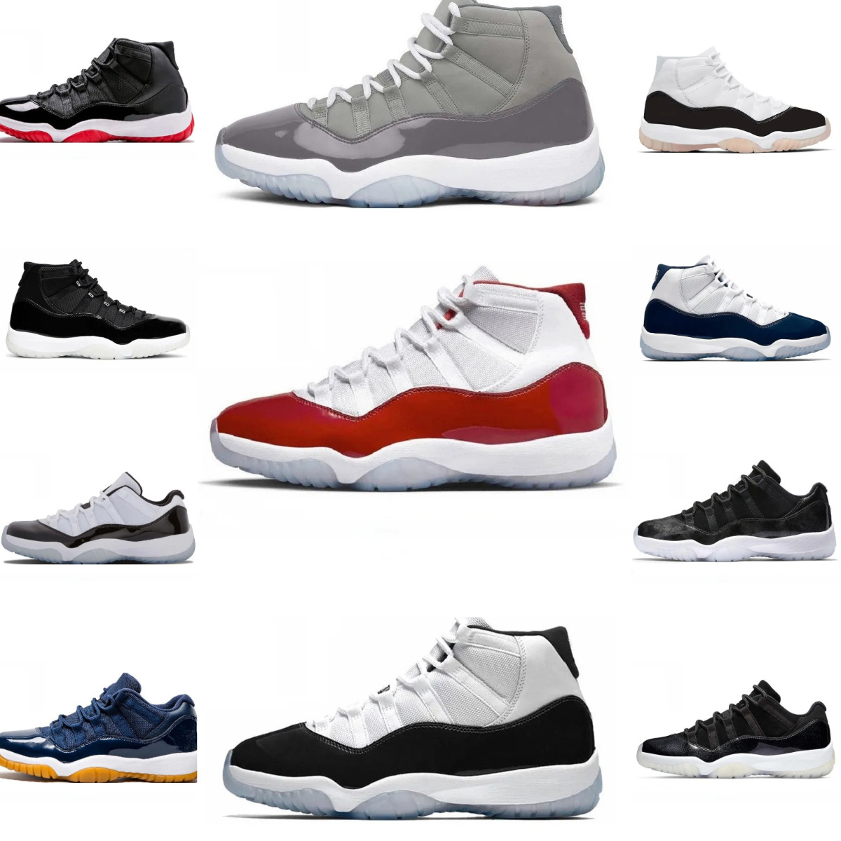 J11 11 Basketball Sports Shoes Trainers Retroes 11s Bred Sail Cherry COOL GREY Space Jam Cool Cement 45 Grey Unc Gamma Blue Olive Easter Men Women Outdoor Sneakers K81
