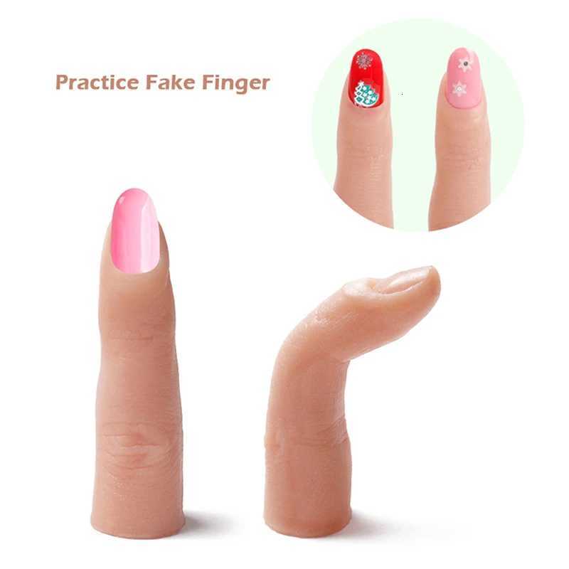 Soft Silicone Fake Finger for Nail Practice With Joints Bendable False Fingernails Hand Nails Tip Manicure Training AccesoriesT251118T251119