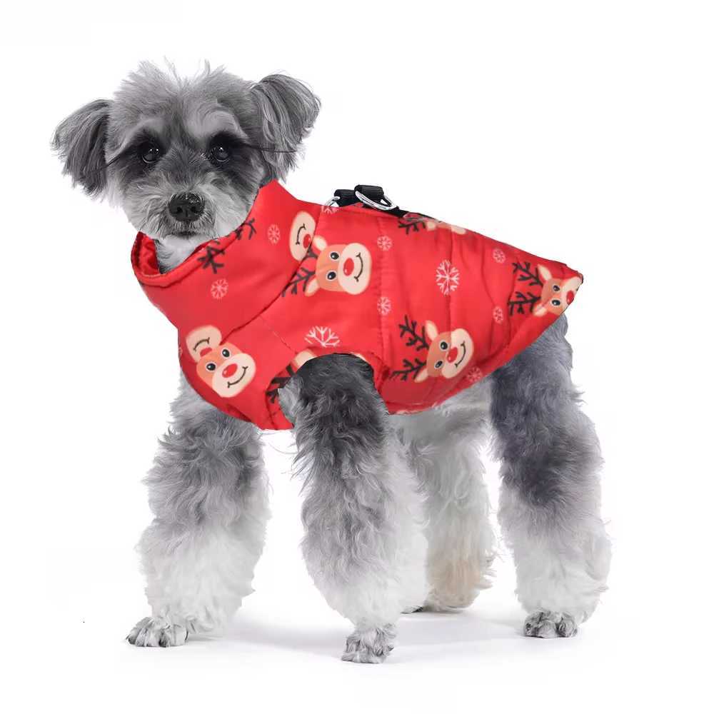 Luxury Designer Christmas Dog Costume - Winter dog Festival Jacket For Small cat & Medium Dogs With Snowman Print And D-Ring Free Shipping