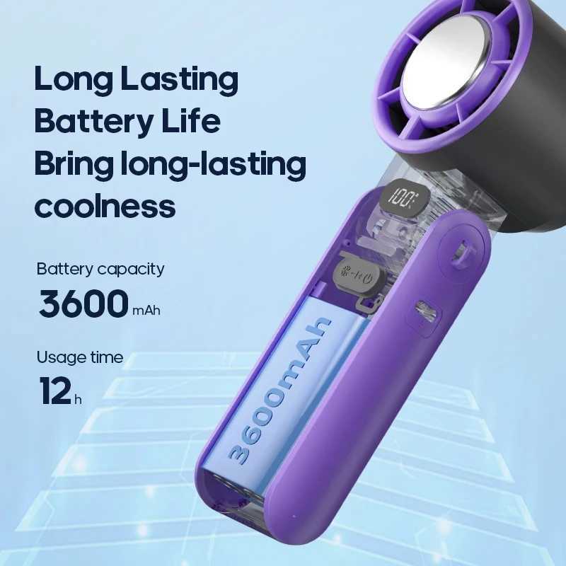 3-in-1 handheld fan portable handheld turbo fan cooling fan with digital display and adjustable speed suitable for outdoor travel and work Z250419