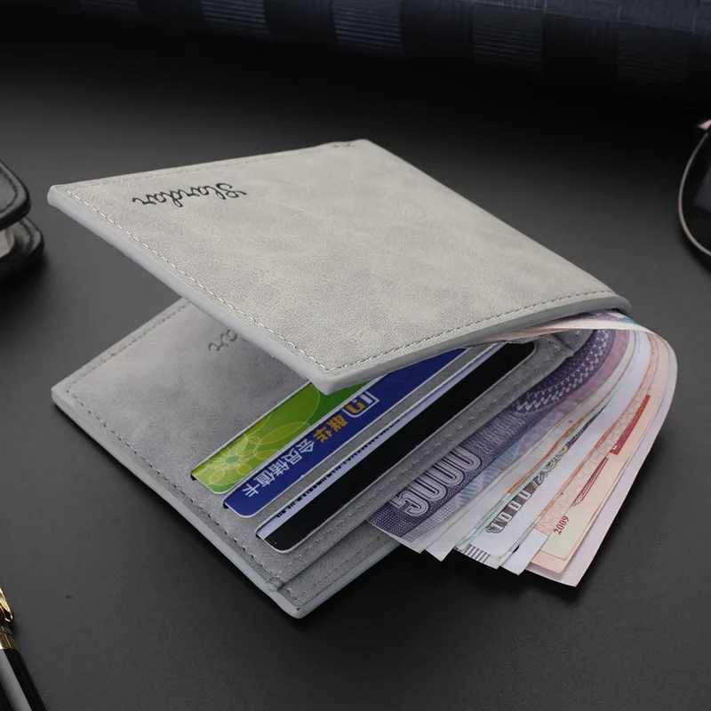 Mens ultra-thin retro wallet student casual business wallet fashionable personalized soft leather wallet youth versionT251119