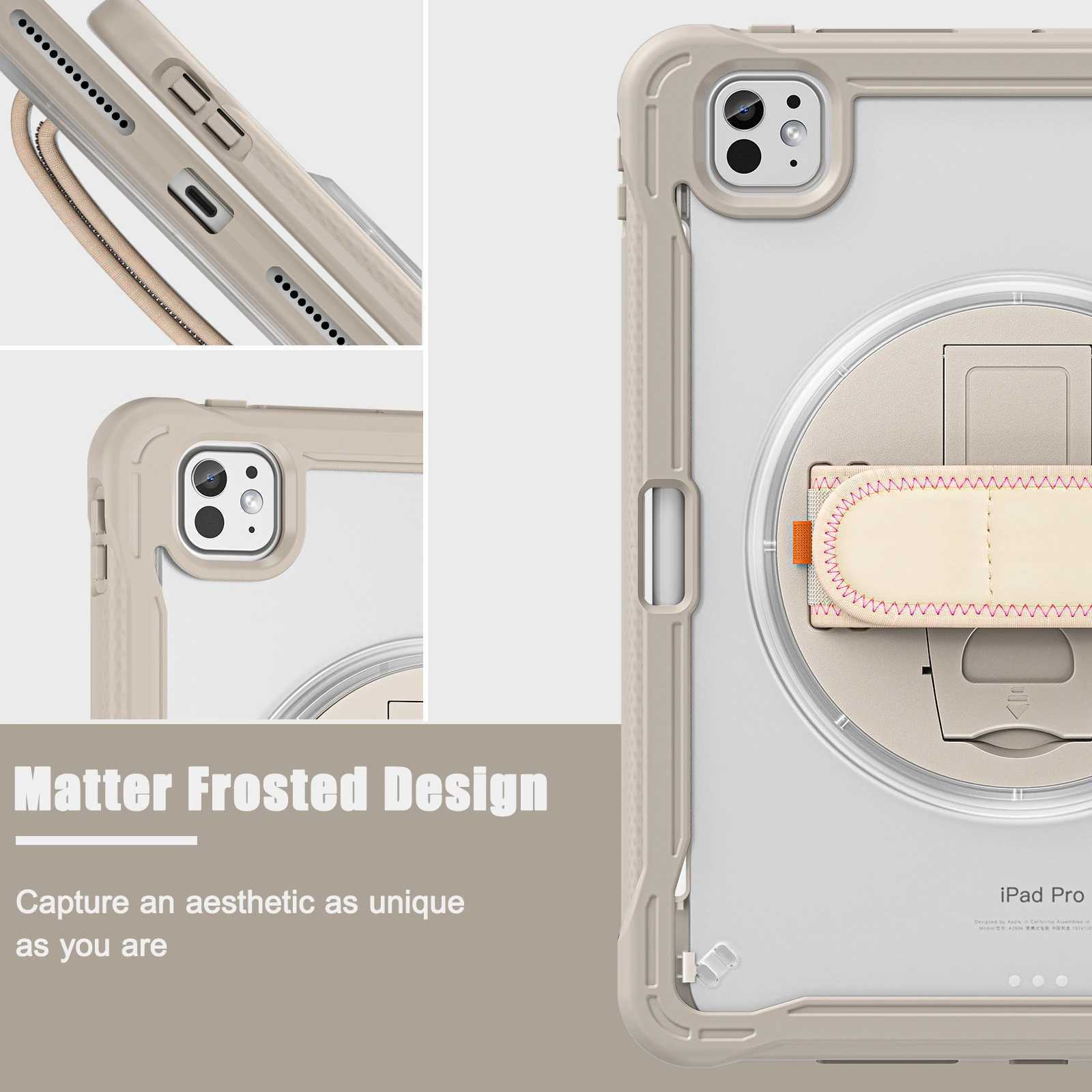 Rotating Stand Tablet Case for iPad Pro 13 11 M4 Air 4 5 6 7 8 9 10th Generation Mini Handband Shockproof Transparent Hard CoverXJ250419