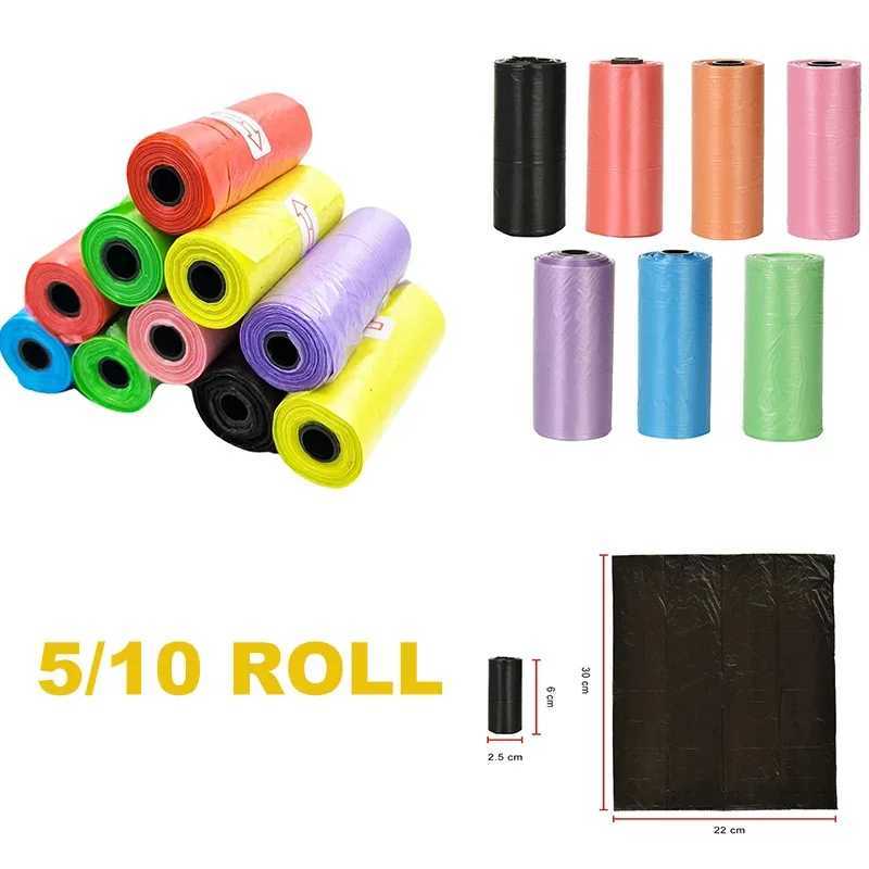 5/10 Rolls Dog Poop Bag Pet Poop Bags Dog Cat Waste Pick Up Clean Bag For Puppy Dogs Random Color Outdoor Pet Supplies C251119