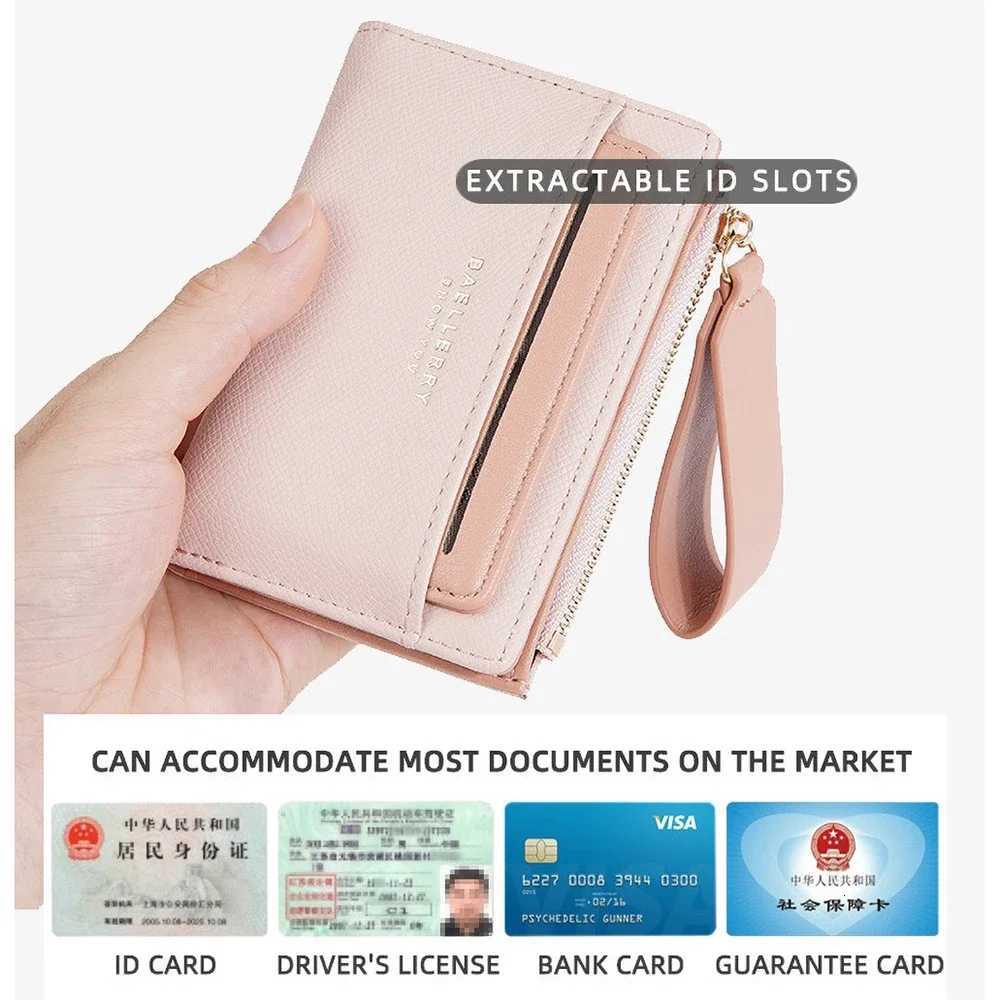 Womens Short Wallet with 8 Card Slots Zipper Coin Pocket - Blocking Multi-Function Purse New DesignT251119