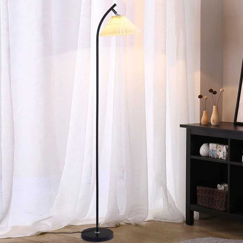 Nordic Pleated Fabric Floor Lamp Modern Simple Standing Light Living Room Decor Sofa Bedroom Led Bedside Floor Lamp Night Light M251119