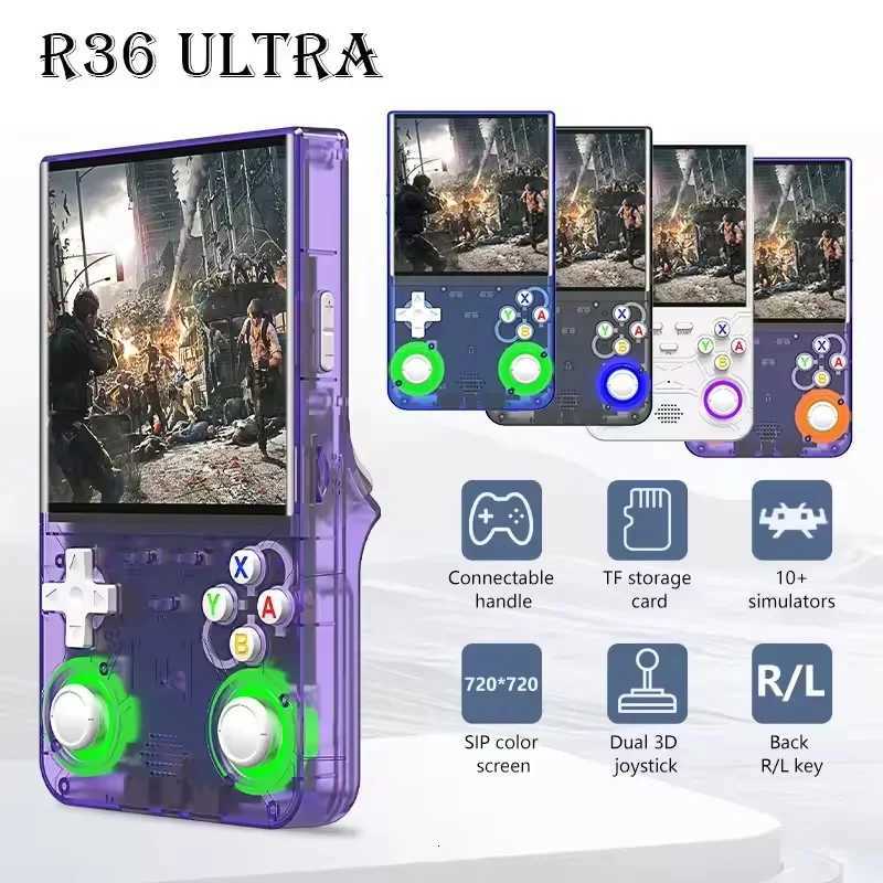 R36 64GB tra Retro Handheld Game Console 40-inch Open-Source Linux System Portable Video Player H251204