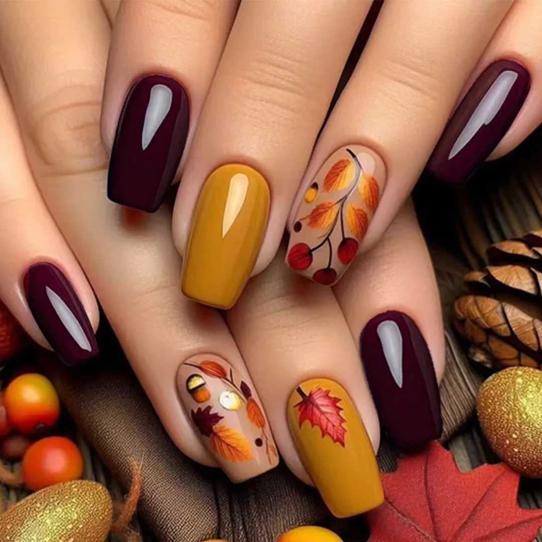 24pcs Finished False Nail Art Mid-length Ballet Nails Sets Press on Glitter Flower Design Fake Nails Set Acrylic Coffin ManicureT251118T251119
