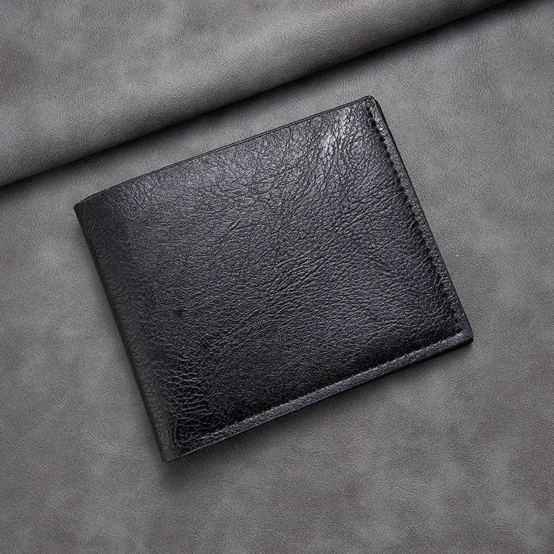 Mens Slim RFID Wallet - Compact Multi-Card Holder with Cash Coin Pocket Minimalist Front Pocket Money OrganizerT251119