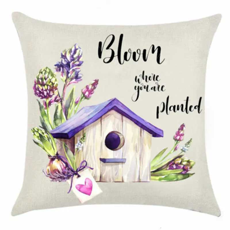 Purple flowered lavender throw covers with digital printing of short plush fabric Car-shaped sofa cushion Home decorM251119