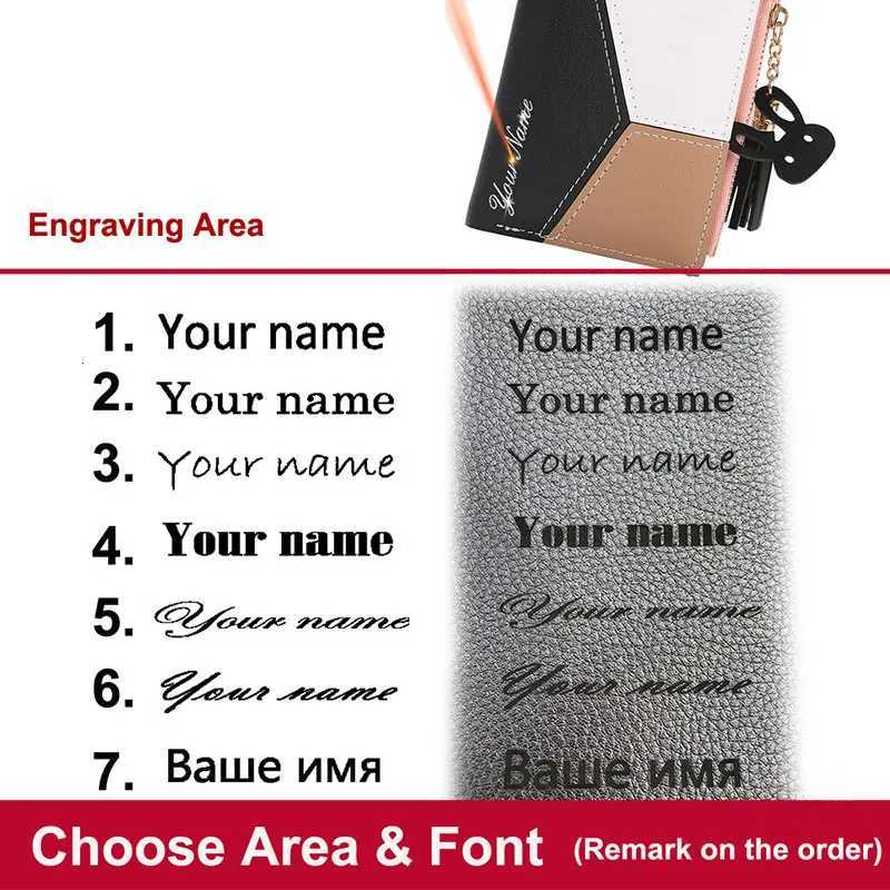 New Women Wallets Free Name Engraving Short Card Holder High Quality Female Purses PU Leather Coin Pocket Zipper Womens WalletT251119