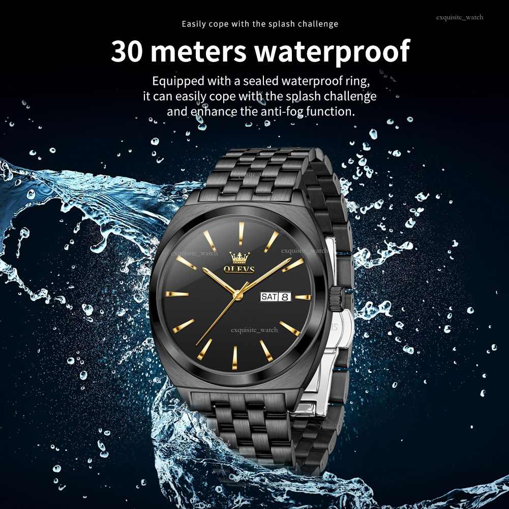 OLEVS Brand Watches Men Designer Men's Watch Barrel-shaped Double Calendar Simple Style Mechanical Watch Luminous Waterproof Men's Watch Fre