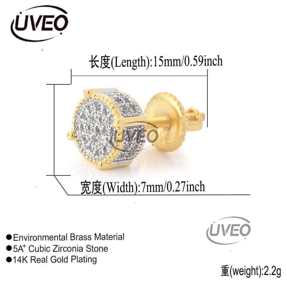 Luxury VVS Ice Moissanite S925 sterling silver stud earrings for men and women Free delivery