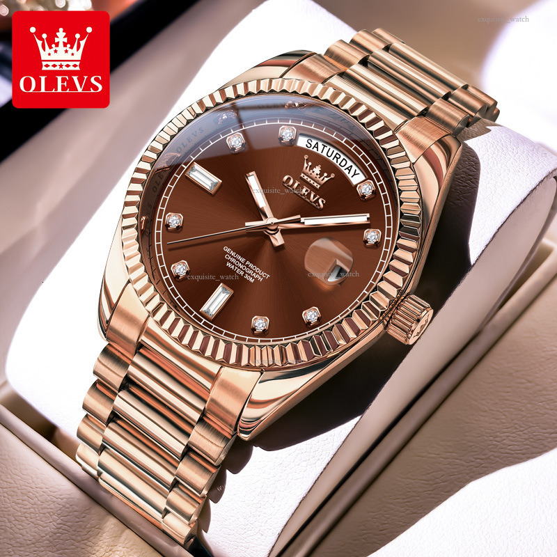 OLEVS Brand Men's Strongman Style Outdoor Date Solid Watches Men Designer Steel Band Mechanical Watch Men's Watch Men's Watch Free Ship