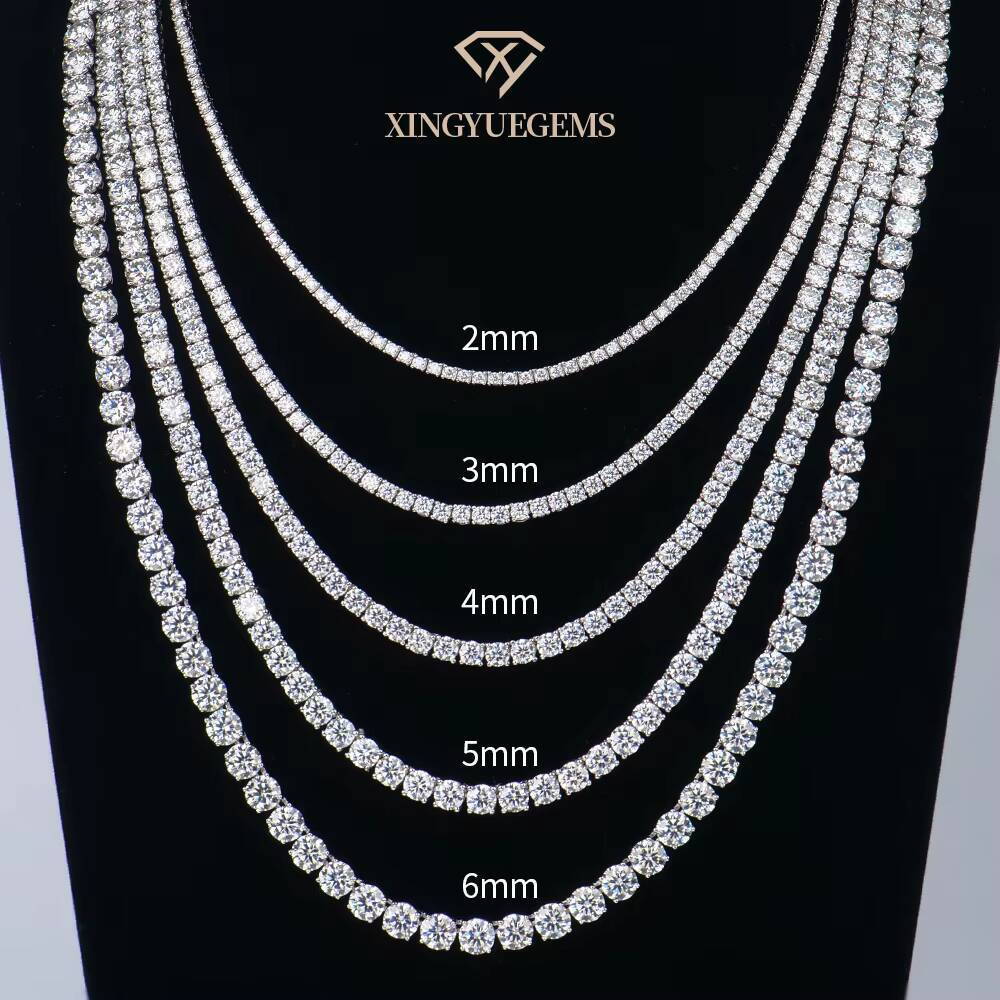 Hiphop Fine Jewelry 6mm Silver 925 Link Necklace Gra Vvs Lab Diamond Mossanite Moissanite Chain for Men