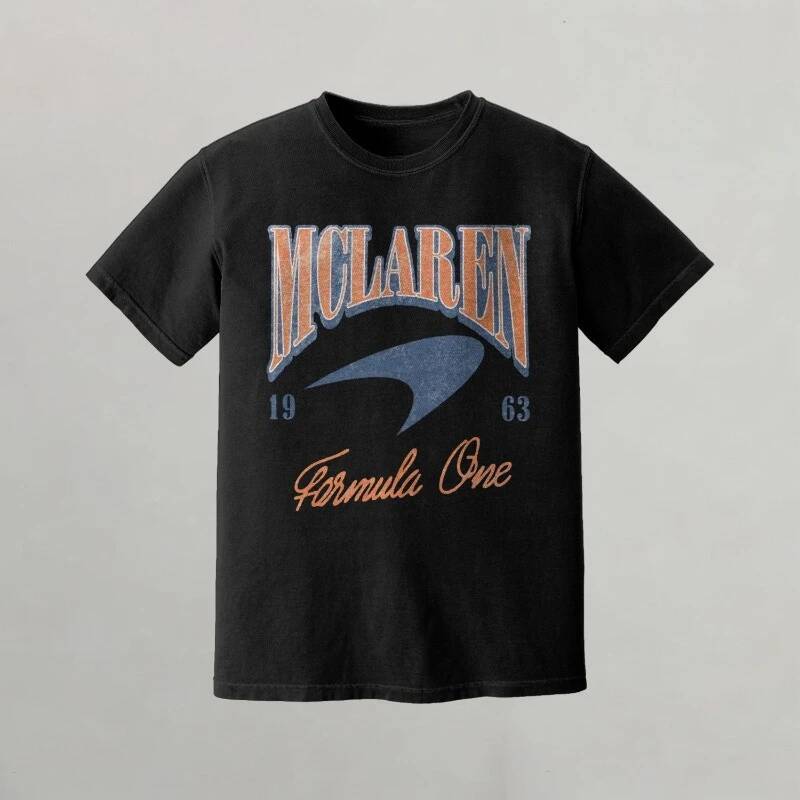 Racing Mclaren Retro Shirt Style F1 T-shirt Men and Women Summer Autumn Pure Cotton Comfortable Short Sleeved